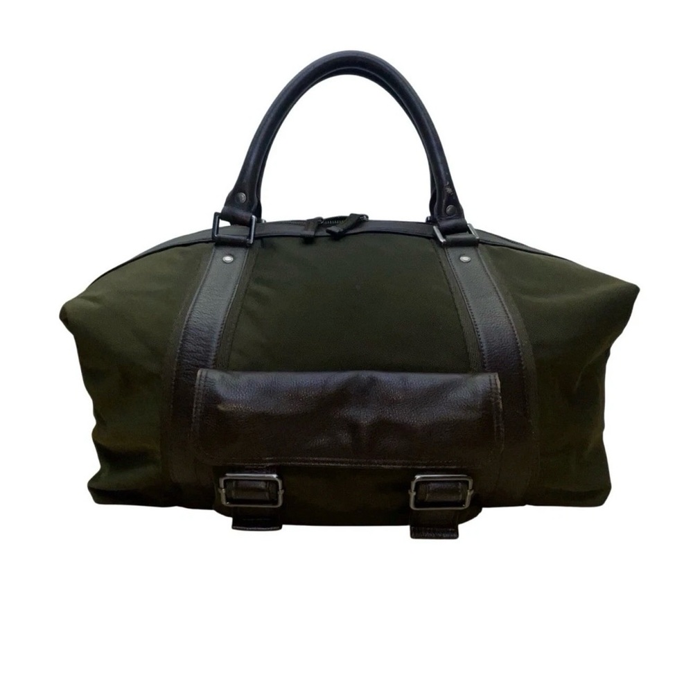 Banana Republic Olive Duffel Bag with Leather Accents